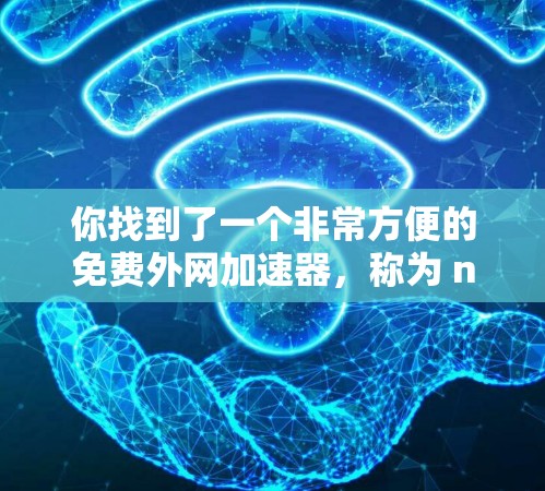 你找到了一个非常方便的免费外网加速器，称为 net2.com。它是一个连接器，可以直接连接到QQ、微信等应用，不需要额外的VPN或其他工具。以下是使用 net2.com 的步骤
